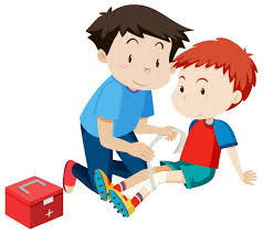 Hombre ayudando a un niño con una lesión - Descargar Vectores ...