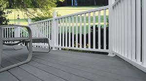 Creates a 36 rail height. Veranda Traditional 8 Ft X 36 In White Polycomposite Rail Kit With Black Metal Balusters 73024860 The Home Depot