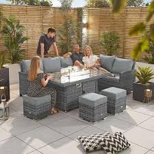 A fire pit table is just as it sounds. Nova Cambridge Corner Dining Set With Firepit Table Right Hand Gre Blakesley S