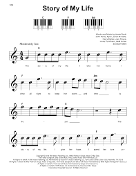 Story Of My Life Sheet Music One Direction Super Easy Piano