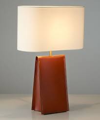Style # 58g60 at lamps plus. Vachel Modern Triangular Prism Leather Table Lamp Light Atelier