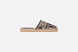 Dior Granville Mule Deep Blue Dior Oblique Embroidered Cotton Dior