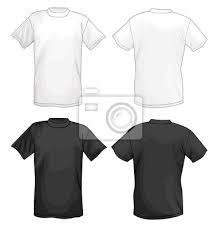 Branco E Preto T Shirt Modelo De Design Vetor Frente E Verso Fotomural Fotomurais Unissex Tripulacao Curto Myloview Com Br