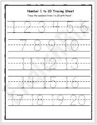 1 to 20 numbers tracing worksheet englishbix