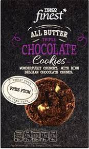 Tesco Finest Triple Chocolate Cookies 150g 95kcal Per Cookie Chocolate Cookies Triple Chocolate Cookies Tesco Groceries