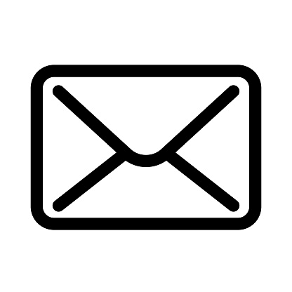 Posta Zarf Simgesi Eposta Iletişimi Veya Postane Sembolü Anahat Modern Tasarım Öğesi Basit Siyah Düz Vektör Işareti Köşeleri Yuvarlatılmış Stok Vektör Sanatı & App'nin Daha Fazla Görseli - iStock