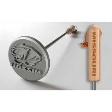 A distinct script and rustic black powder coated finish gives this style a true authentic western branding iron look. Missouri Steak Branding Irons