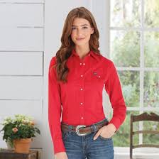 Wrangler Patriot Western Top Women S Red Button Down Shirt Cowgirl Delight Red Button Down Shirt Button Up Shirt Womens Western Tops
