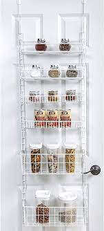 Gowa asense 4 pack wall mount hanging single tier spice racks organizers hanging racks for cabinet or pantry door under cabinet metal. Amazon Com Smart Design Over The Door Adjustable Pantry Organizer Rack W 6 Adjustable Shelves Large 58 Inch Steel Construction W Hooks Screws For Cans Food Misc Item