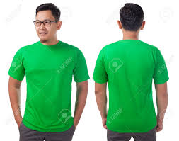 Download Green T Shirt Mock Up Front And Back View Isolated Male Model Stock Photo Picture And Royalty Free Image Image 128123168