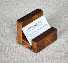 With this business card holder on your desk the. Wood Business Card Holder Business Card Stand For Desk Desk Card Holder Business Gift Wood Card Holder Penn Rustics
