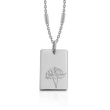 Birth Month Flower Necklaces Sterling Silver Rhodium Plated Hardtofind