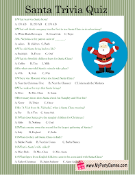Challenge them to a trivia party! Free Printable Santa Trivia Quiz