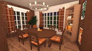 What kind of house does roblox bloxburg have? Issy Bloxburg Builder On Instagram Simple Autumn Dining Room Sorry It Isn T Decorated Mu Small House Design Plans Fall Dining Room Bloxburg House Ideas
