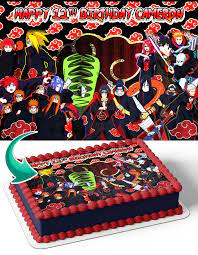 Amazon.com: Akatsuki Anime Edible Cake Image Topper Personalized Birthday  Cake Banner 1/4 Sheet : Grocery & Gourmet Food
