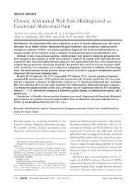 Pdf Chronic Abdominal Wall Pain Misdiagnosed As Functional Abdominal Pain