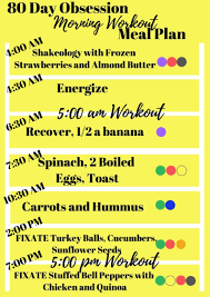 80 Day Obsession Meal Plan For Morning Workout While Teaching A Fitness Class Plan A 80 Day Obsession How To Plan Workout Food