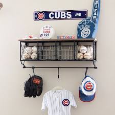 Vintage Baseball Themed Nursery For A Mini Cubs Fan Baseball Theme Room Baseball Nursery Theme Baseball Themed Bedroom
