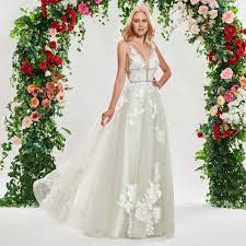 Ericdress A Line V Neck Backless Beach Wedding Dress Beach Wedding Dresses Backless Beach Wedding Dress Applique Wedding Dress
