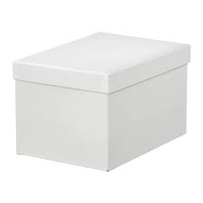 Tjena White Storage Box With Lid 18x25x15 Cm Ikea Storage Boxes With Lids White Storage Box Cardboard Boxes With Lids