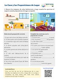 The House And Prepositions Of Place Spanish Worksheet Pdf Spanishlearninglab Spanish Worksheets Spanish Teaching Resources Spanish Classroom Activities