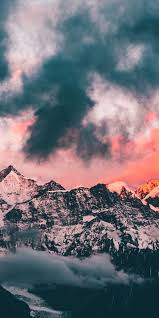 Clouds Sunset Glowing Peaks Mountains 1080x2160 Wallpaper Landscape Wallpaper Ipad Air Wallpaper Ipad Mini Wallpaper