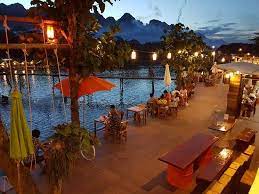 Phubarn Riverside Cafe Vang Vieng Riverside Cafe Village House Design Design