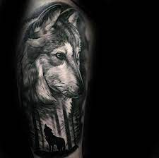 50 Realistic Wolf Tattoo Designs For Men Canine Ink Ideas Wolf Tattoo Design Wolf Tattoo Sleeve Tattoo Designs Men