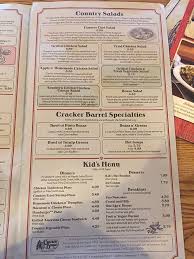 The enterior of the joint is specifically designed to remind you of some simpler and slower times in american history. Cracker Barrel Menu Prices Meal Items Details Cracker Barrel Menu Cracker Barrel Menu Prices Cracker Barrel