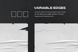 Glued Poster Mockups Collection Poster Mockup Type Posters Outdoor Advertising Mockup