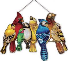 Birds On A Wire Stained Glass Suncatcher Ssp1007r Birds Of A Wire Birds Of A Wire Stained Glass Birds Stained Glass Suncatchers Glass Birds