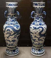 204 The David Vases Yuan Dynasty China 1351 C E White Porcelain With Cobalt Blue Underglaze Image Set Chinese Ceramics Chinese Art Vase