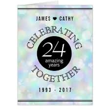 Elegant 24th Opal Wedding Anniversary Celebration Card Anniversary Gifts Ideas Diy Celebratio Wedding Anniversary Cards 65th Wedding Anniversary Opal Wedding