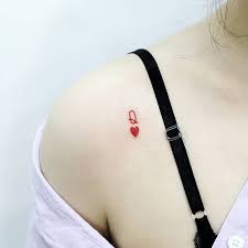 Queen Of Hearts By Tattooist Dal Seoul Artist Justsmalltattoos Red Ink Tattoos Tiny Tattoos Tasteful Tattoos
