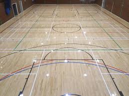 Sports Court Markings Sports Floor Lines At Peak Flooring We Have Built A Great Reputation For Our Cou Hall Flooring Wood Floor Restoration Floor Restoration