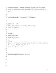 Magnitude And Variations Of Groundwater Seepage Along A