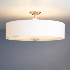 A few inches from the ceiling. Bankloft 6 Light Semi Flush Mount Drum Light Polished Nickel Lighting