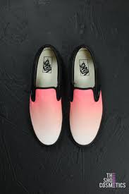 Black And White Custom Vans Slip Ons Introducing Our Pink And Peach Ombre Custom Vans Slip On Shoes Maybe Looking For A New Pair Of Black Vans Or Pink Vans S Vans Slip On Vans Slip On Shoes