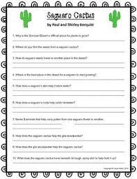 Saguaro Cactus By Paul And Shirley Berquist Questions Common Core Common Core Teacher Favorite Things Saguaro Cactus