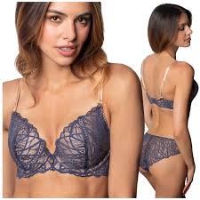 Biustonosz Agio Push Up DB-9341 beż-niebieski