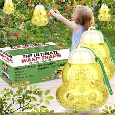 3-Pack Hanging Wasp Traps for Outdoor Use
