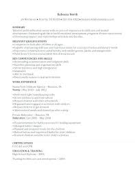 Sample Of Nanny Resume Sample Resume For High School Student O ...