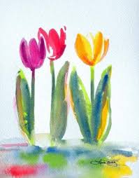 Next, tape down your card using a low tack masking tape. 29 Super Ideas Flowers Watercolor Tulip Watercolor Tulips Watercolor Flowers Paintings Flower Art