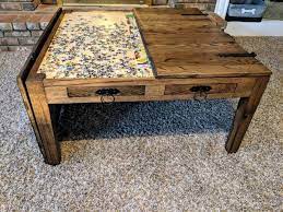 Free shipping on orders over $35. Fold Open Barnwood Coffee Table For Crafts And Puzzles Etsy Puzzle Table Barnwood Coffee Table Coffee Table