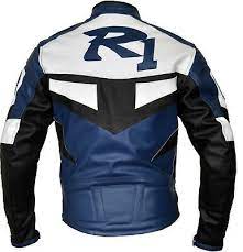 Yamaha R1 Mens Motorbike Motorcycle Leather Jacket Racing Biker Leather Jackets Ebay Leather Motorcycle Jacket White Motorcycle Yamaha R1