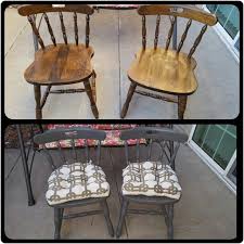 Two Goodwill Chairs Covered With My Favorite Waverly Chalk Paint Color Elephant From Walmart And The Waverly Chalk Paint Chalk Paint Colors Painted Furniture