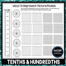 Representing Decimals Tenths And Hundredths Activities Place Value Chart