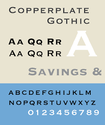 This font is in the regular style. Copperplate Gothic Wikipedia