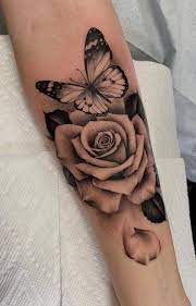 46 Beautiful And Cute Butterfly Tattoo Designs To Get That Charm 2019 Page 23 Of 42 Tattoo Go Rose And Butterfly Tattoo Rose Tattoos For Women Butterfly Tattoo