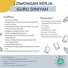 Mengusai penggunaan komputer (min ms. Lowongan Pekerjaan Guru Diniyah Loker Guru Diniyah Sokopati Online